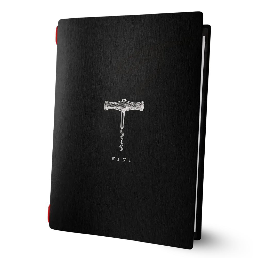 Porte-menu noir avec impression | 17 modèles