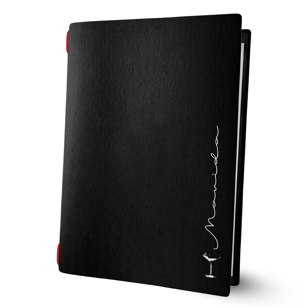 Porte-menu noir avec impression | 17 modèles