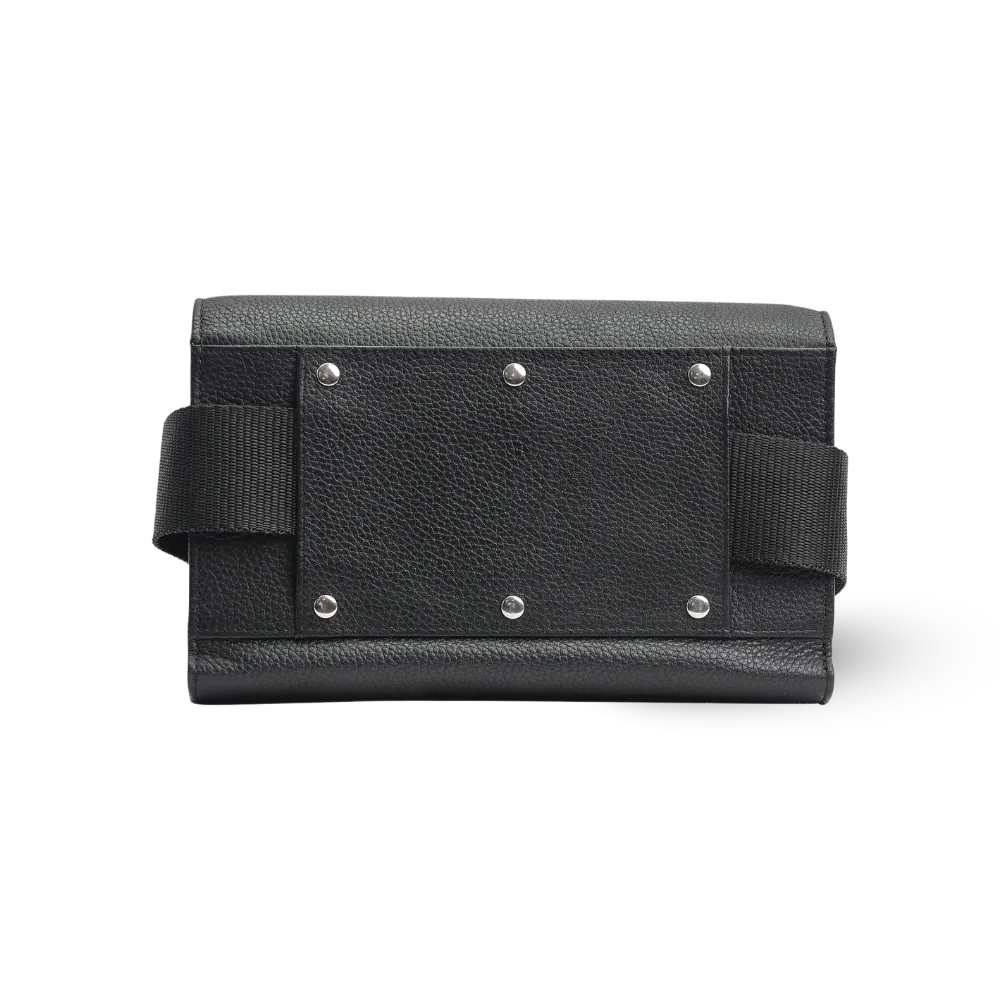Portefeuille de serveur noir en cuir | Fermeture Velcro | Ligne Classique | 19x12x3 cm