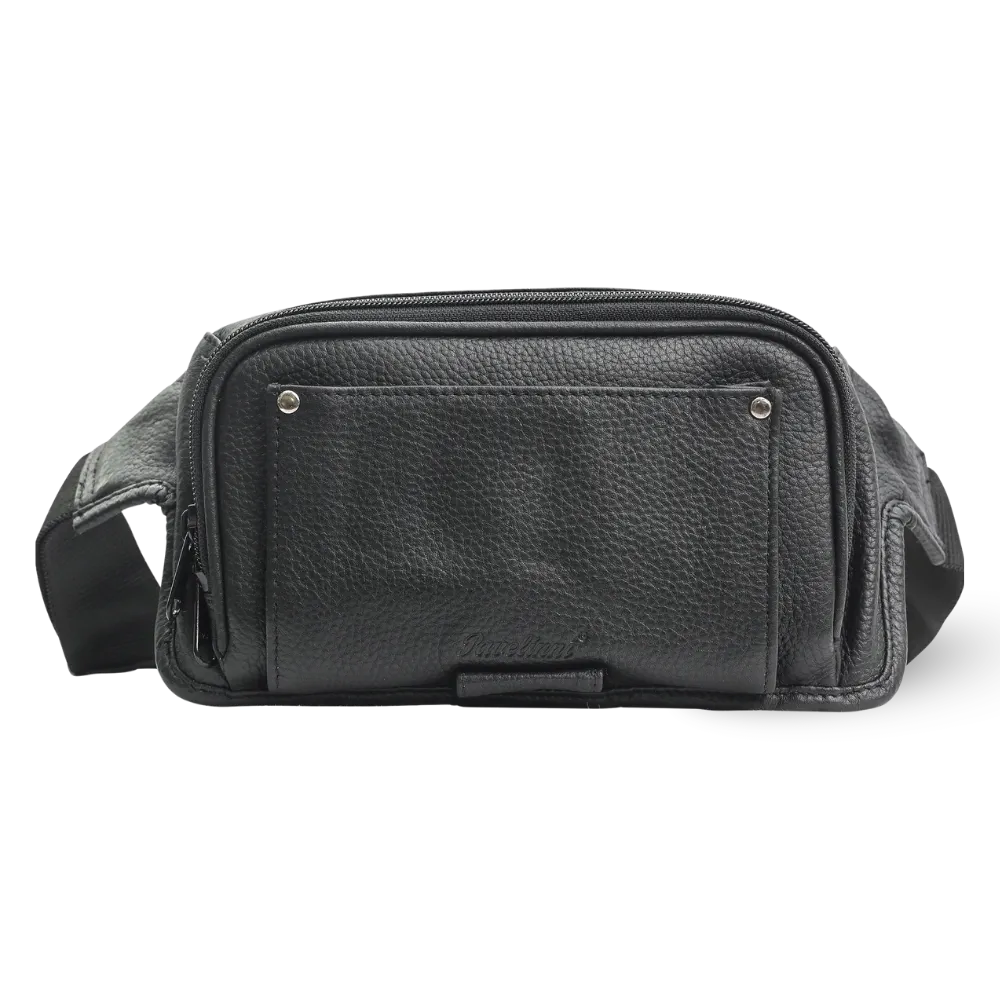 Black Hospitality Waist Bag | Leather | Classic Line | 23x12x3 cm