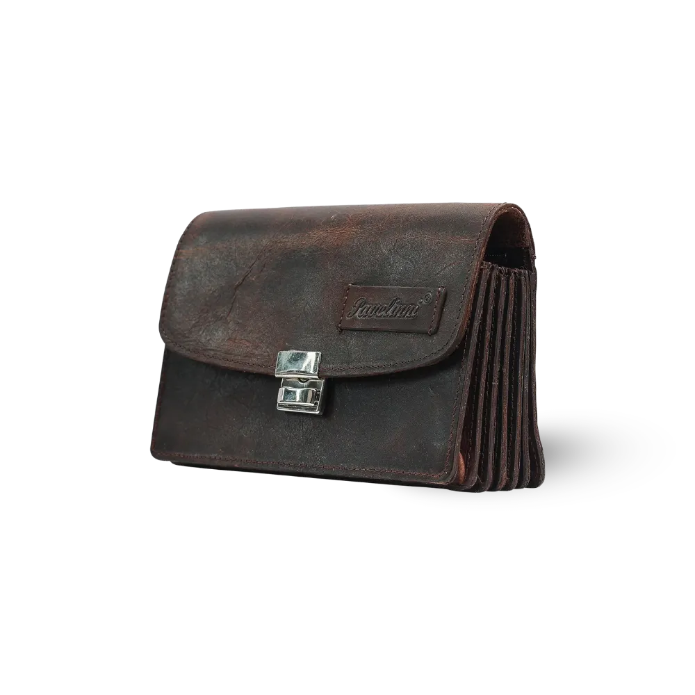 Kelner portemonnee met Driepuntsluiting | Leder | Gladiator Line | 18x10x3 cm