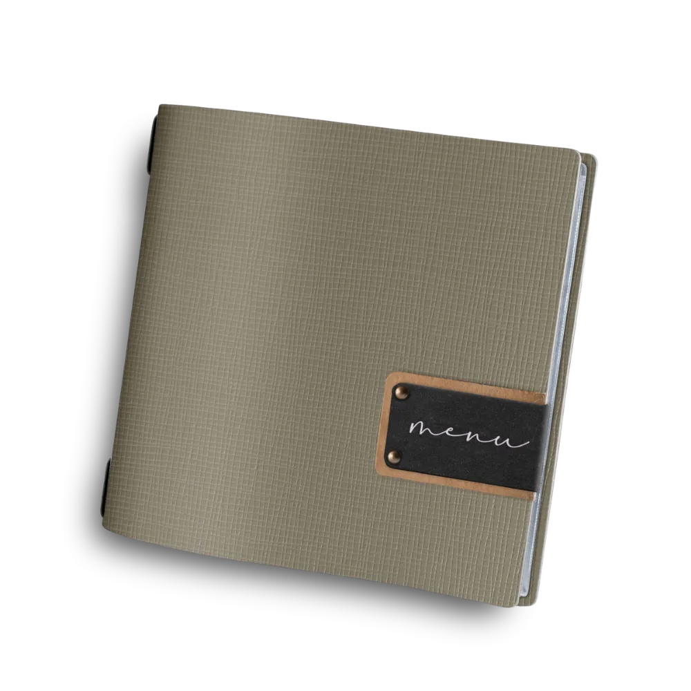 Square restaurant Menu Card Holder made of leather with sleeves | 8 colors