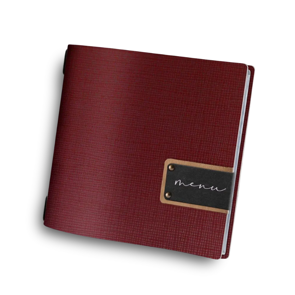 Square restaurant Menu Card Holder made of leather with sleeves | 8 colors