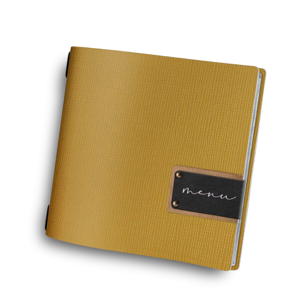Square restaurant Menu Card Holder made of leather with sleeves | 8 colors
