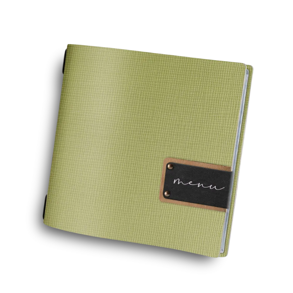 Square restaurant Menu Card Holder made of leather with sleeves | 8 colors