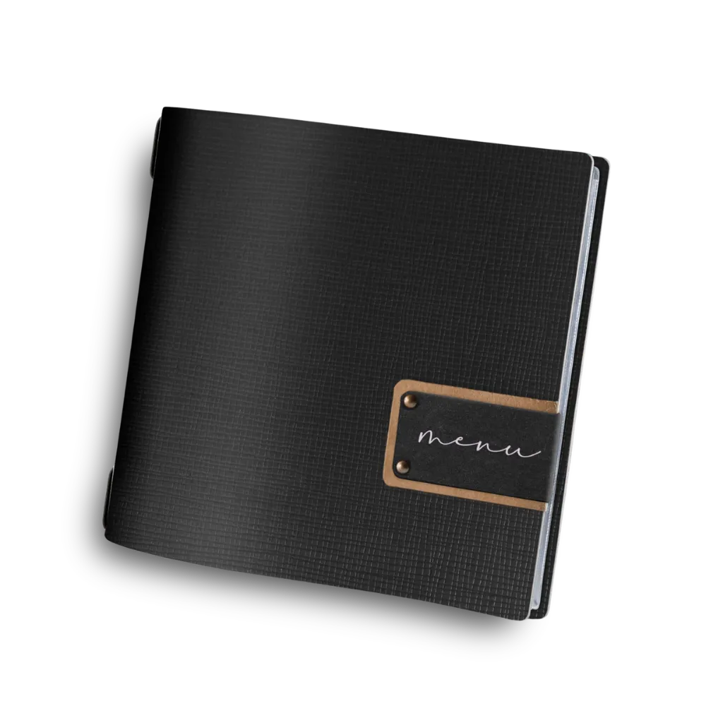 Square restaurant Menu Card Holder made of leather with sleeves | 8 colors