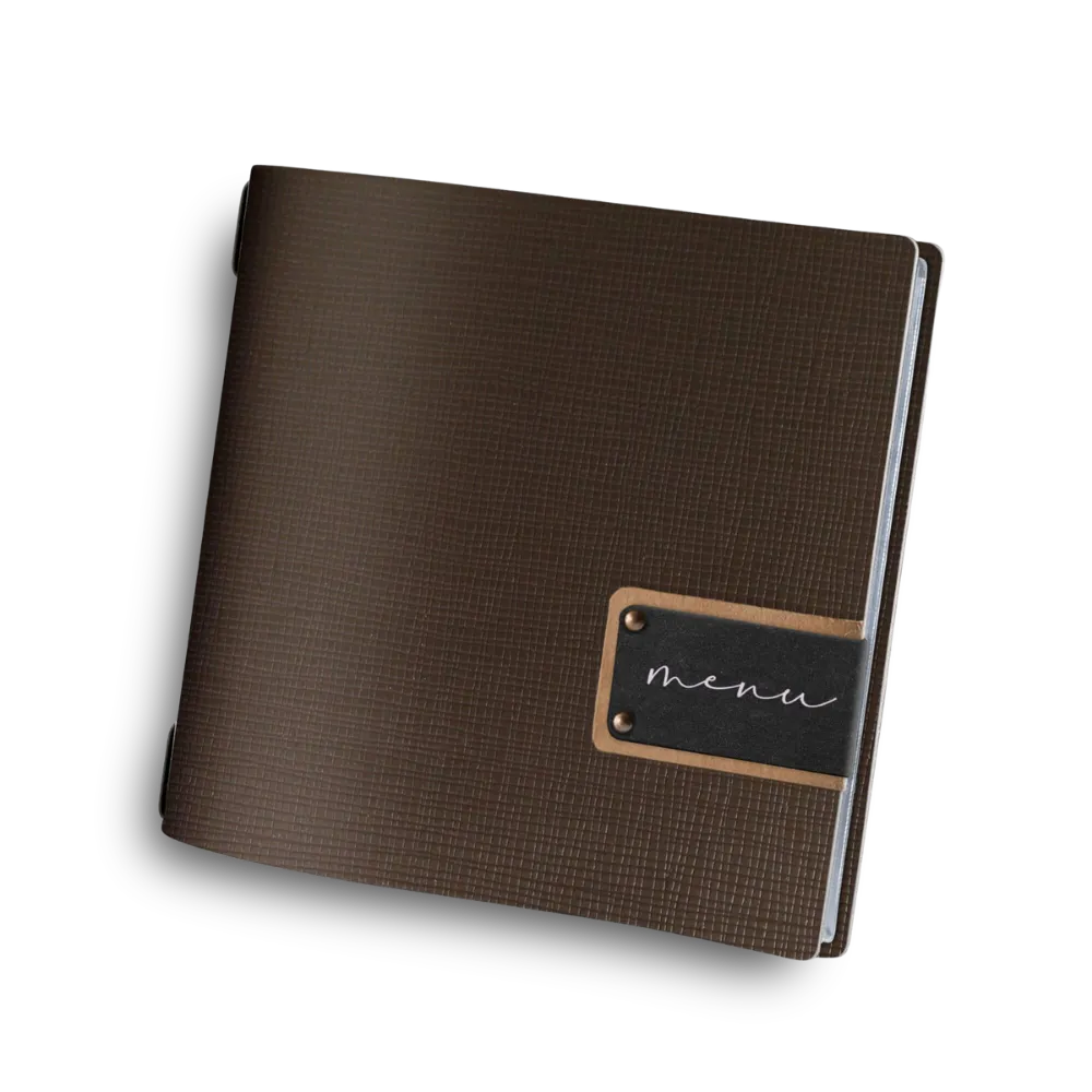 Square restaurant Menu Card Holder made of leather with sleeves | 8 colors