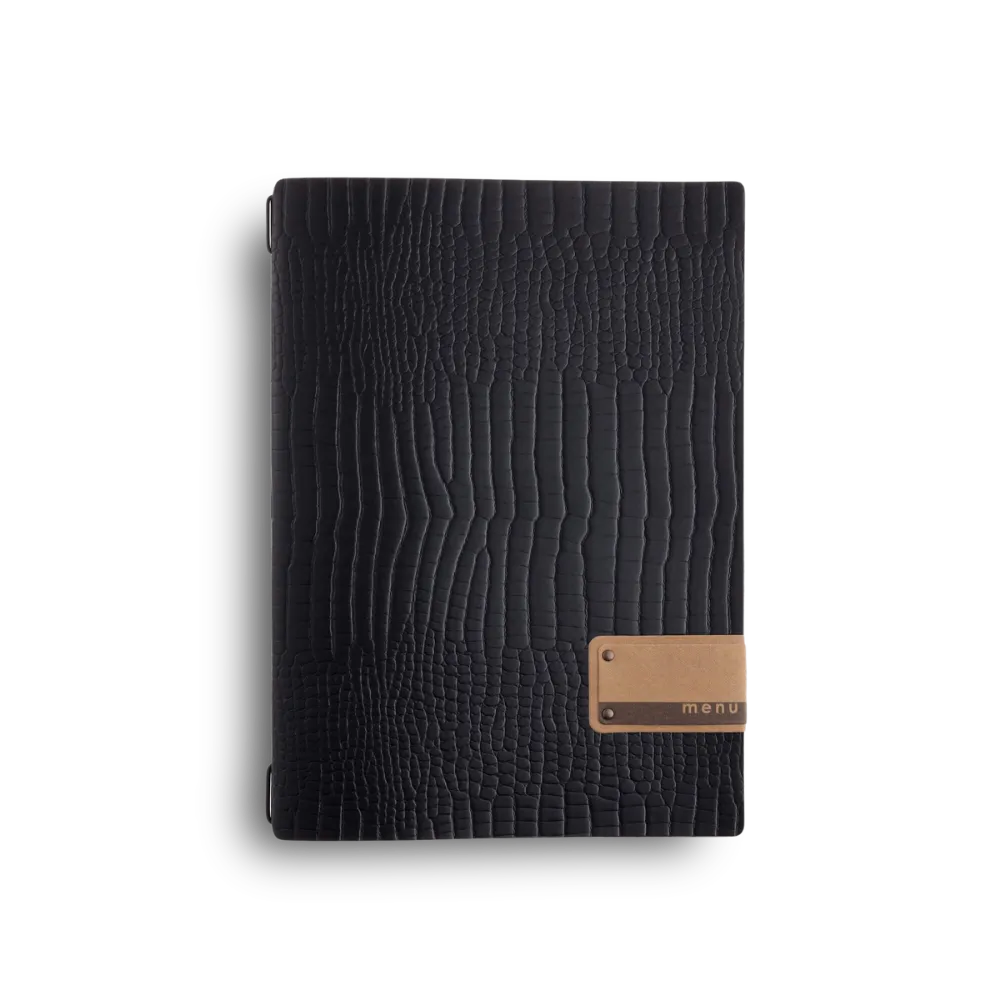 Livre de menus de restauration en cuir recyclé avec enveloppes | 5 couleurs
