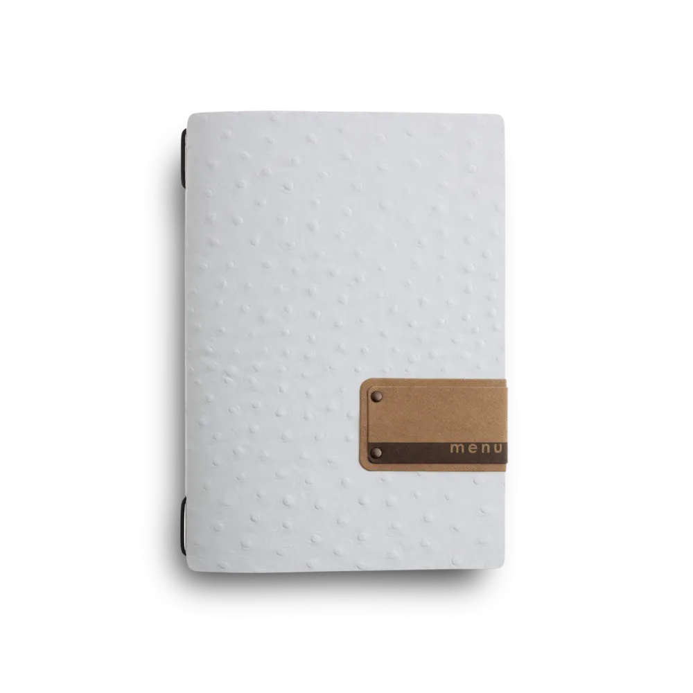 Livre de menus de restauration en cuir recyclé avec enveloppes | 5 couleurs
