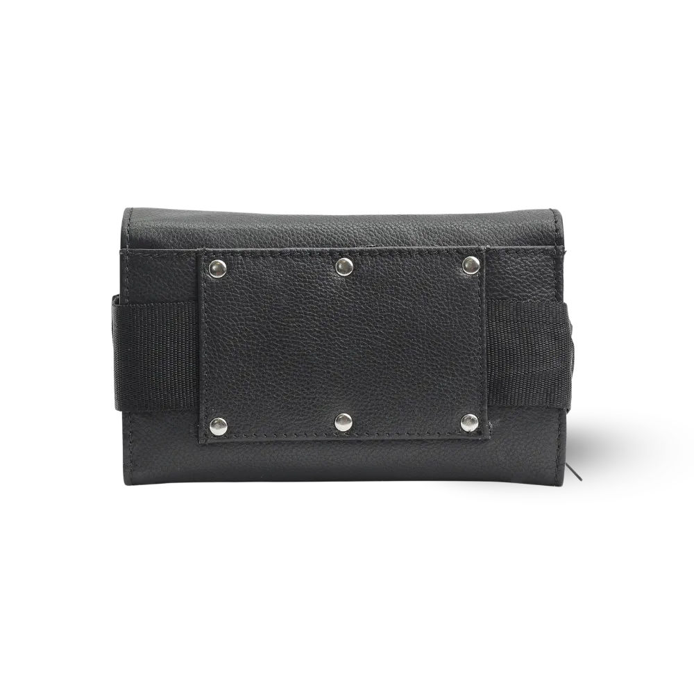 Black Horeca Leather Wallet | Velcro Closure | Classic Line | 17x11.5x3.5 cm