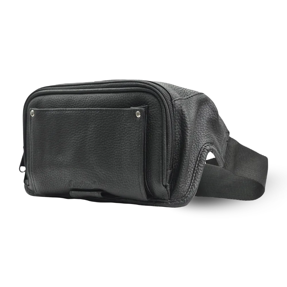 Black Hospitality Waist Bag | Leather | Classic Line | 23x12x3 cm