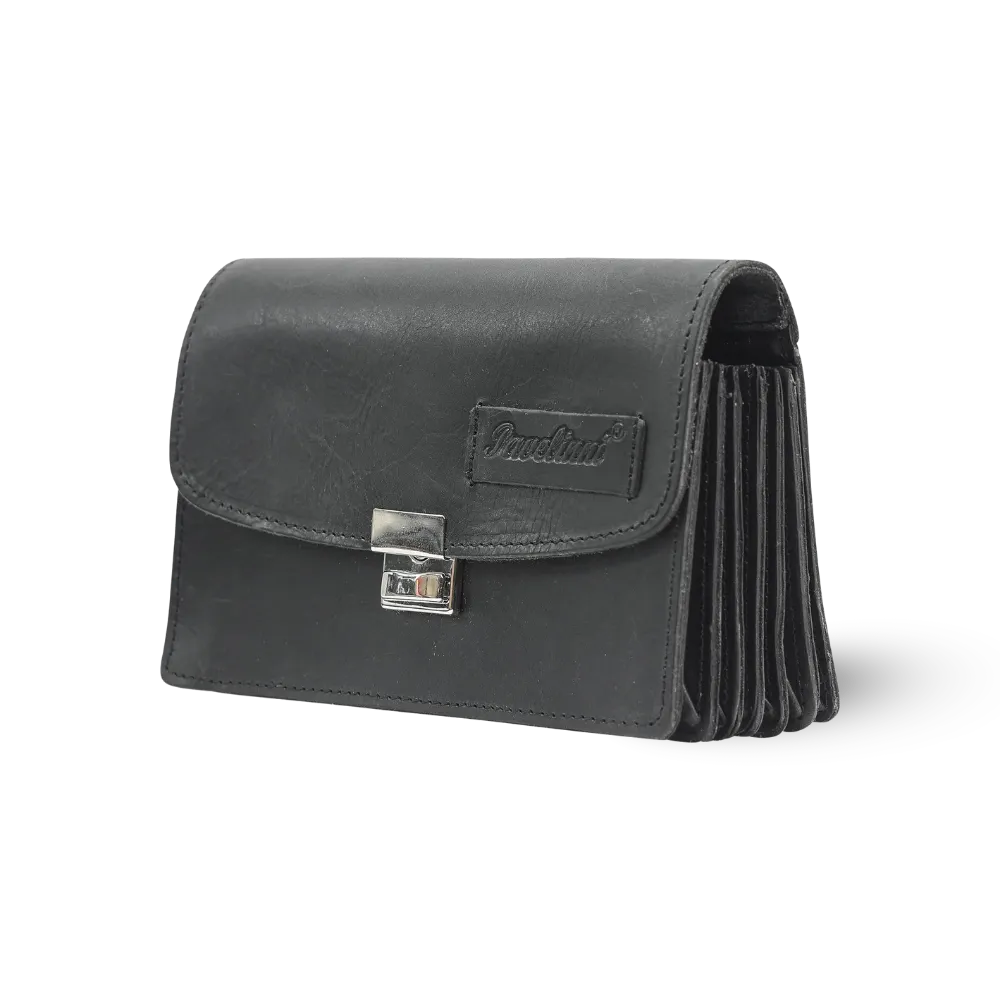 Kelner portemonnee met Driepuntsluiting | Leder | Gladiator Line | 18x10x3 cm