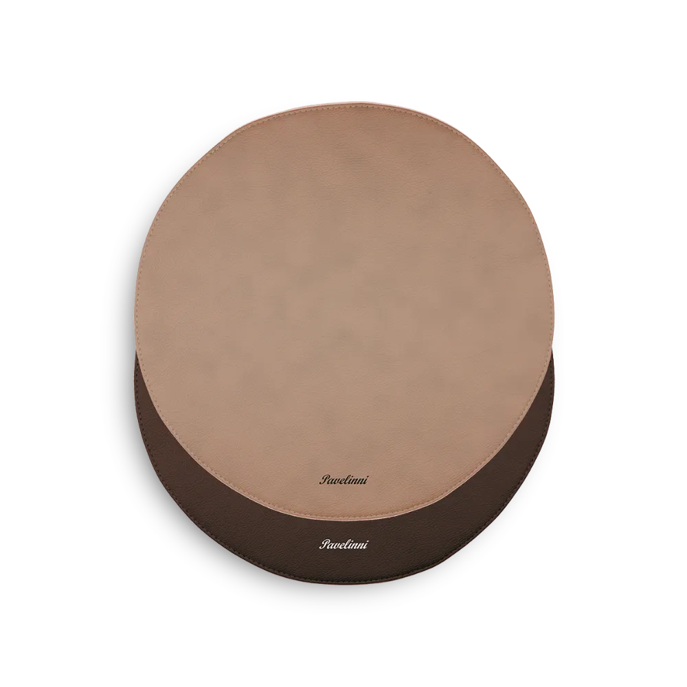 Round Placemat in eco-leather - Double-sided | SPHERE | 34 cm