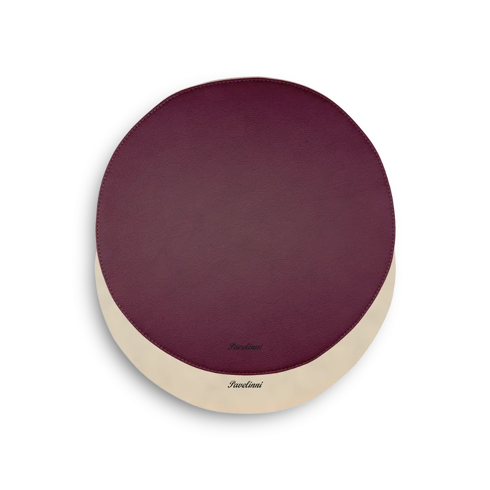 Round Placemat in eco-leather - Double-sided | SPHERE | 34 cm